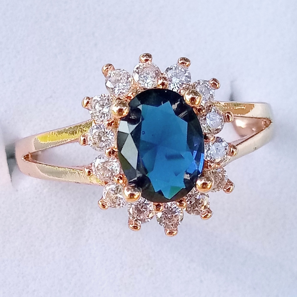 Blue Sapphire Rose Gold ring
